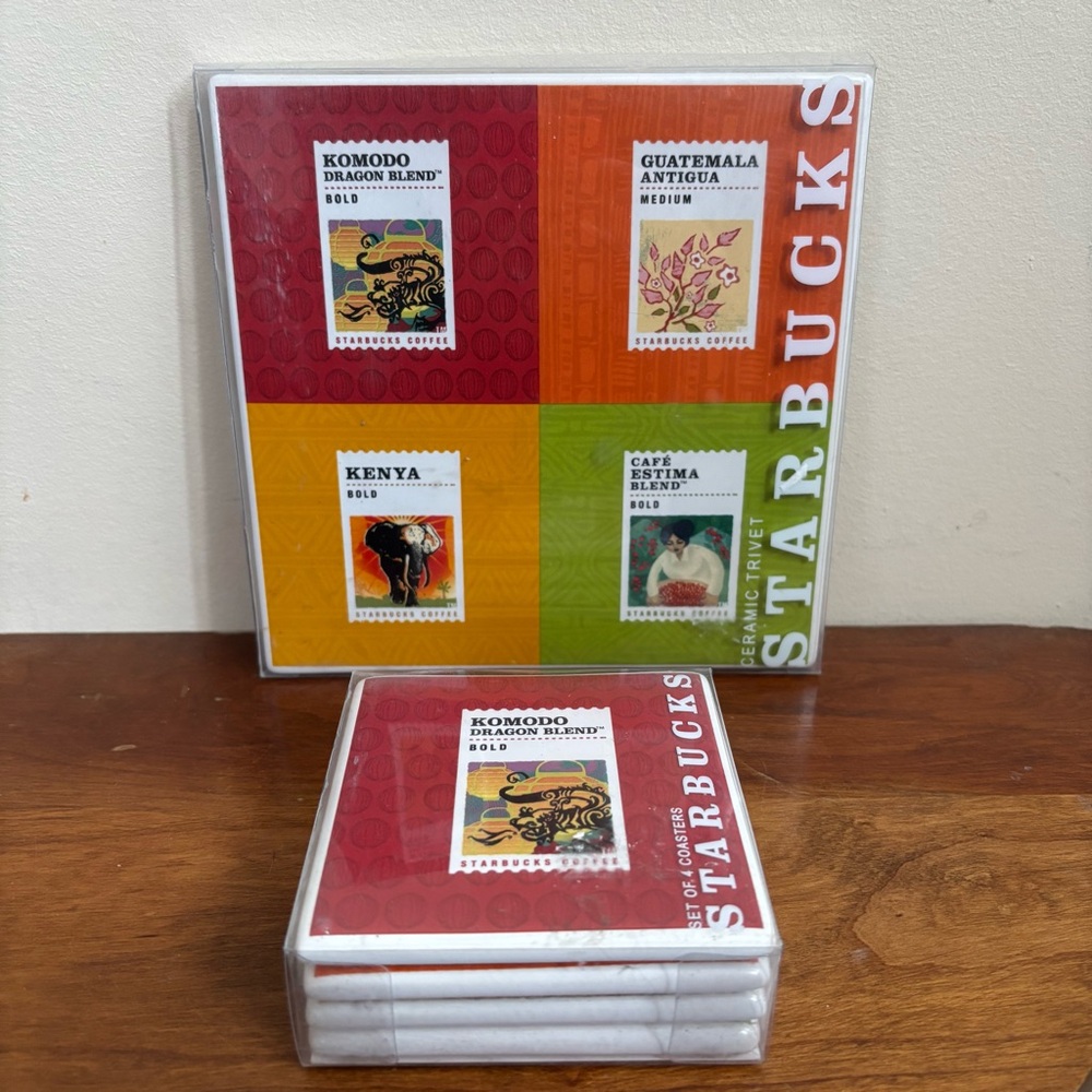 Vintage Starbucks Trivet and coasters